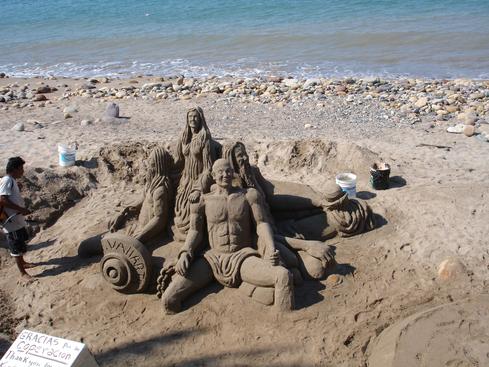 Escultura de arena en el Malecón
