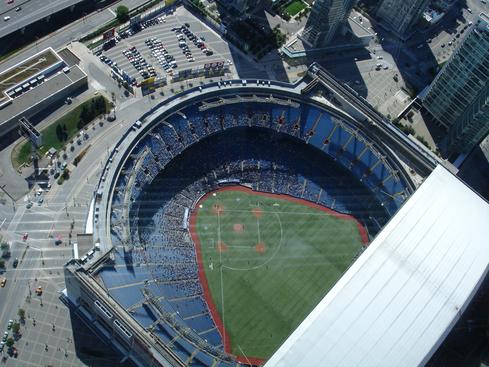 El estadio de beisbol desde la CN Tower