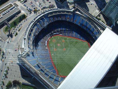 El estadio de beisbol desde la CN Tower