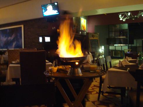 Las flamas en las crepas