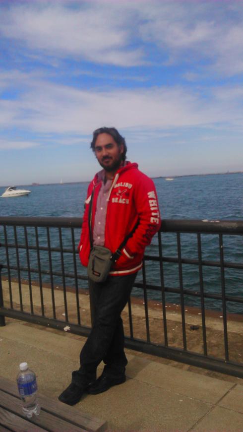 Yo en el lago Michigan