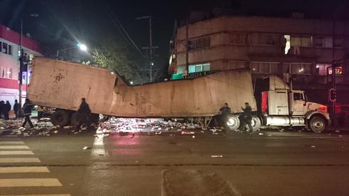 El tráiler chocado