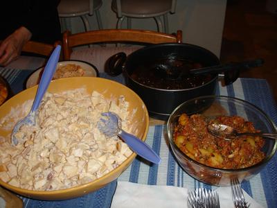 La ensalada de manzana y el bacalao