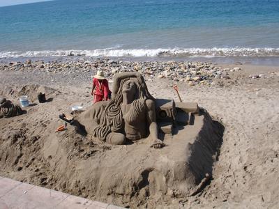 Escultura de arena en el Malecón