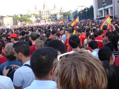 La Plaza España atestada