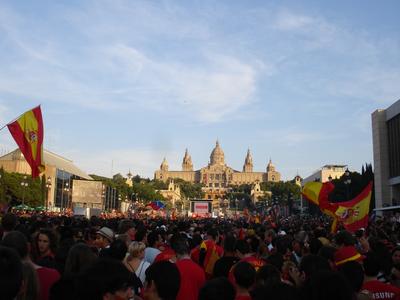 La Plaza España atestada