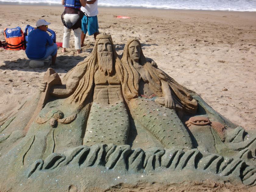 Escultura de arena en el Malecón