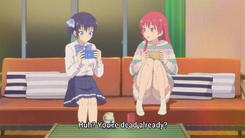Saki y Nagisa jugando videojuegos