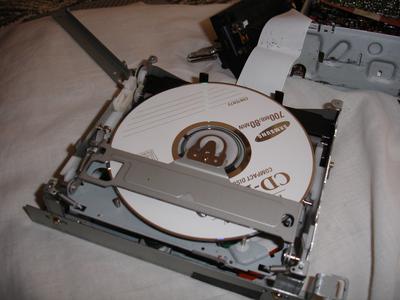Reproductor abierto, con CD