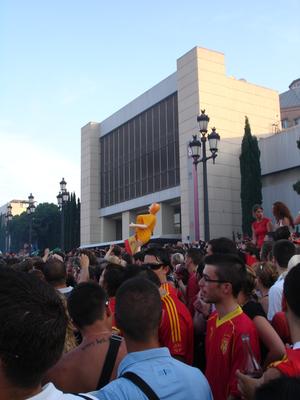 La Plaza España atestada