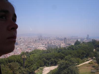 Isabel y Barcelona desde el funicular