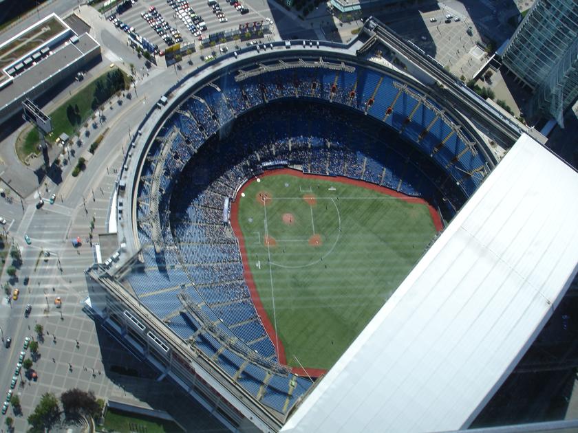 El estadio de beisbol desde la CN Tower