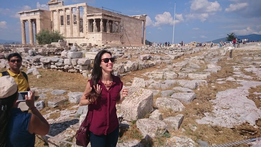 Vanesa en la Acrópolis de Atenas