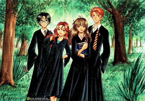 Harry, Ginny, Hermione y Ron