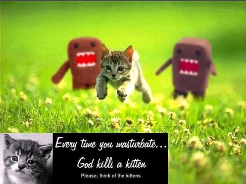 Every time you masturbate… God kills a kitten